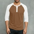 thumbnail image 2 of FAIWAD Men Shirts Casual Dressy Button Up 3/4 Sleeve Slim Stretch T-Shirts Sport Athletic Tops, 2 of 8