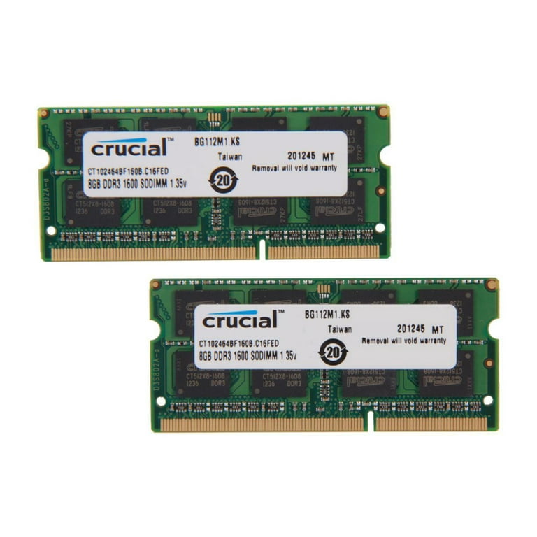 16GB KIT 2X8GB PC3-12800 1600MHZ DDR3L 204PIN SODIMM UNBUFF