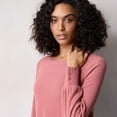 thumbnail image 3 of Women's LC Lauren Conrad Knit Top With High Buttons Cuffs Color: Red Silk Size: X SMALL, 3 of 4