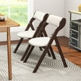 thumbnail image 2 of Demi Bonn Set of 2 Folding Dining Chairs with Comfy Padded Backrest and Seat, Brown, 2 of 8