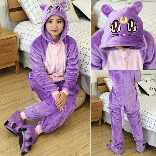 Pijamas Unisex de felpa para adultos una pieza Cosplay Halloween Navidad ropa de casa de animales mono disfraz para mujeres y hombres Walmart en linea