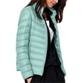 thumbnail image 7 of Purcolt Womens Cropped Puffer Jacket - Quilted Packable Lightweight Winter Coat - Stand Collar Long Sleeve Full Zip Windproof Insulated Snow Coats, 7 of 7