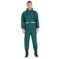thumbnail image 4 of Sxiwei Mens Waterproof Hooded Coated Reflective Strips Coverall Suit with Elastic Wrists Ankles Dark Green XL, 4 of 6