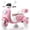 Pink, variant on Farmdex 12V Kids Electric Motorcycle, 2 Seater Ride on Toys, 3 Wheel Ride on Motorcycle with Storage Box, USB, Music, LED Lights, Age 2 , Rose Red