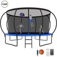 thumbnail image 1 of YORIN Trampoline pour Enfants de 7 à 8 Ans, Trampoline de 14 Pi pour Adultes avec Filet de Protection, Panier de Basketball, Échelle, Capacité de Poids de 1400 Lb, Trampoline Récréatif Extérieur, Trampoline Robuste, 1 of 7