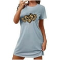 thumbnail image 5 of Sakmal Moomoo Night dress for Women Blue Short Casual Sleep Dress Short Sleeve Heart Print Nightgowns for Women, 5 of 5