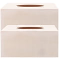 thumbnail image 1 of MIANGASTORE 2pcs DIY Tissue Boxes Unfinished Wood Tissue Box Napkin Holders Craft Tissue Box Cover Simple Tissue Paper Dispenser Mold for Crafts Home Decoration, 1 of 8