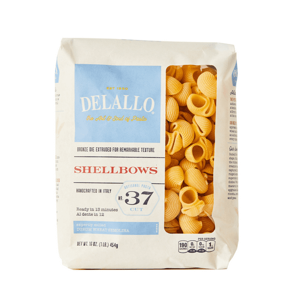 DeLallo Shellbow Pasta, Made in Italy, Non-GMO, 16 oz Bag