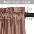 thumbnail image 5 of JIUZHEN Velvet Curtains 72 Inch Long–Soft Retro Velvet Blackout Thermal Insulated & Noise Reducing Rod Pocket Curtains for Living Room, 52 x 72 Inches, 2 Panels with Tiebacks,Wild Rose, 5 of 11