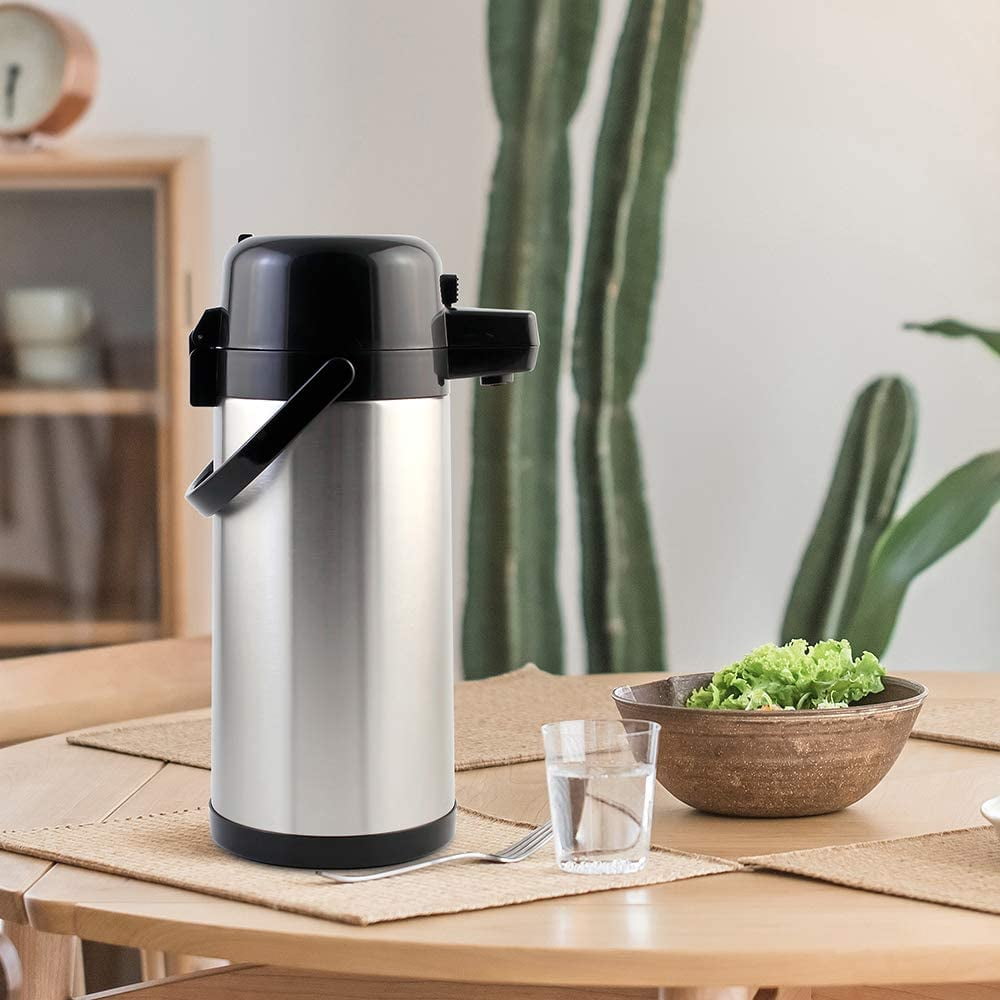 OJOJ 101OZ Thermal Coffee Carafe with Pump 3L Airpot Stainless