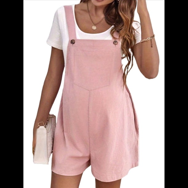 Mono Corto Informal de Verano para Mujer, de Holgado, Ideal para Playa, Viajes y Vacaciones Rosa L