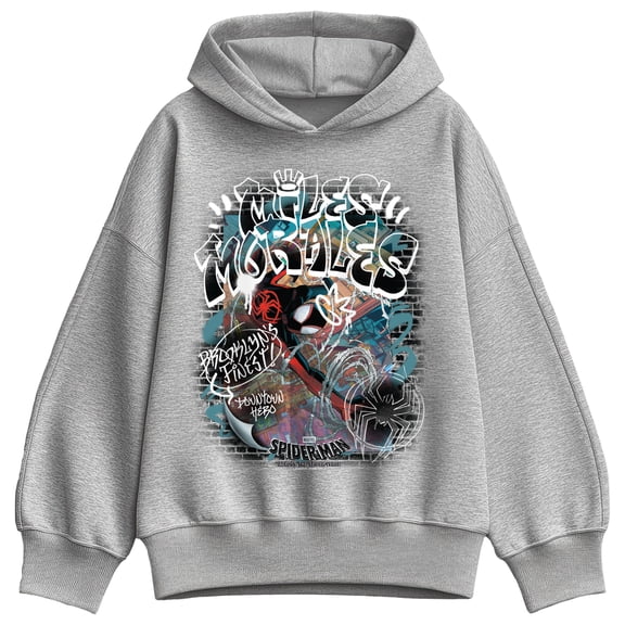 Marvel - Miles Morales Graffiti Cover - Women's Oversized Fleece Hoodie Sweatshirt