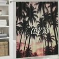 thumbnail image 6 of Orinice  Palm Tree Shower Curtain, Tropical Coconaut Tree Funny Quotes Good Vibles Only Shower Curtain Sets, Black and White Gray Fabric Bathroom Curtain, Hooks Include 60x72, 6 of 7