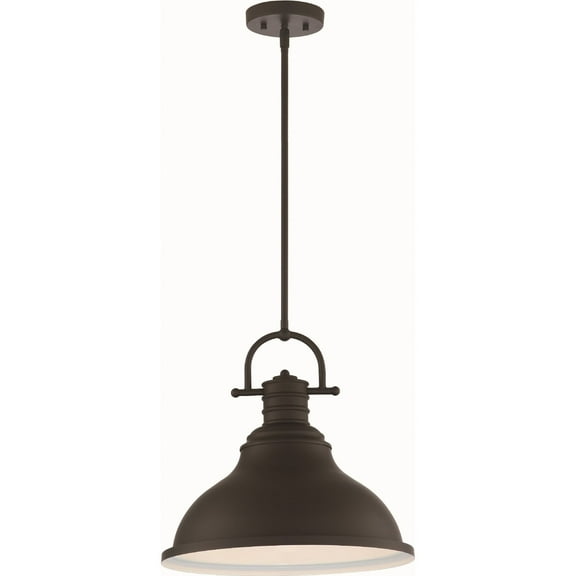 Volume Lighting  1-Light  LED Indoor Foundry Bronze Downrod Pendant l - Foundry Bronze