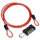 thumbnail image 1 of Candado de combinación de 4 dígitos de cable de acero de seguridad Uxcell, cuerda de alambre rojo recubierto de 3.3 pies, candado de doble lazo, 1 of 7