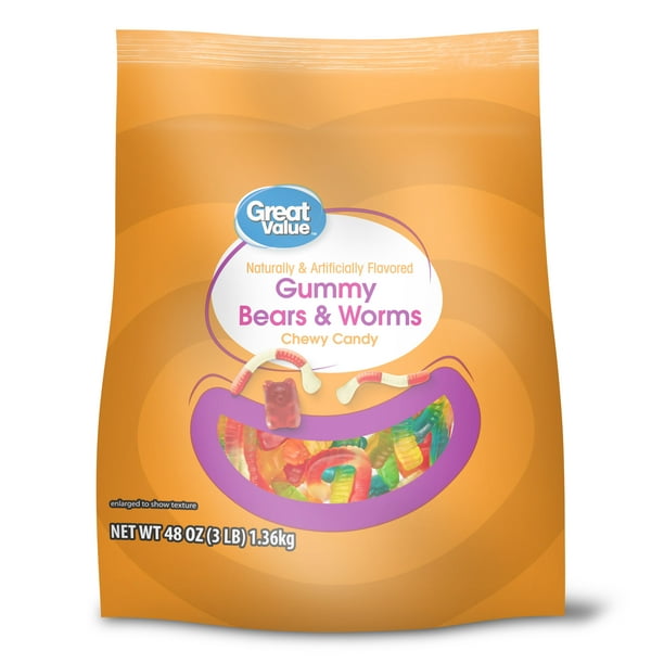 Great Value Gummy Bears & Worms Chewy Candy, 48 Oz Walmart Business