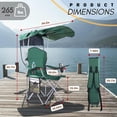 thumbnail image 2 of 2-Pack Portable Folding Camping Chairs with Canopy Shade, Beach Chair for Adults, Durable Weather Resistant 600D Oxford Cloth, Camping Chair with Canopy for Outdoors, 2 of 6