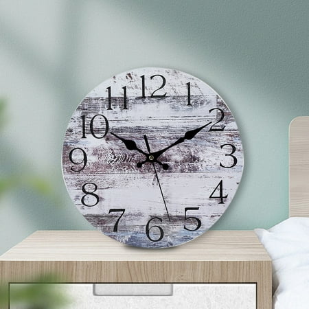 

Wall Clock 10 Inch Wooden Wall Clocks Battery Operated Silent Non Ticking Country Rustic Clocks Farmhous Wall Decor for Bathroom Living Room Home Bedrooms Kitchen