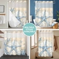 thumbnail image 5 of No Hook Shower Curtain with Snap in Liner, Blue Starfish Ocean Shell Coral Waterproof Bath Curtain Double Layers with See Through Top Window, Watercolor Marine Life Hotel Shower Curtains 36x72in, 5 of 9