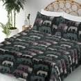 thumbnail image 3 of Ambesonne Exotic Life Fitted & Flat Sheet with Shams 4 Pcs Set, Wild Zebra Tiger Jungle, Calking, Charcoal Grey Pale Ruby, 3 of 5