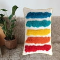 thumbnail image 3 of ZPAQI 30x50cm Graffiti Rainbow Striped Tufted Lumbar Pillow for Case Bohemian Morocco Sofa Home Decorative Rectangle Cushion C, 3 of 16