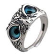 thumbnail image 3 of 2x Anillos de Búho de Ojo de Demonio Anillo Abierto de Animal Anillo de Declaración Anillos de Animales para Hombres Mujeres Adolescentes Niñas 2 piezas, 3 of 8