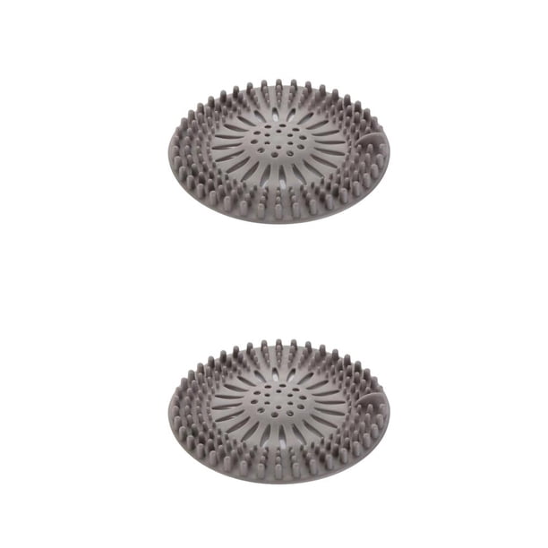 Bewildely Filtro de fregadero para baño, drenaje de suelo, bañera, tapón de colador antiobstrucción, cubierta de drenaje Universal para Hotel Gris 2Conjunto