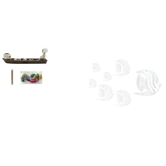 Porta incienso,Figura de escritorio con quemador de incienso de barco con calavera,Estatua de barco con calavera para incienso,decoración de Halloween,Adhesivo de pared,Calcomanías de pared