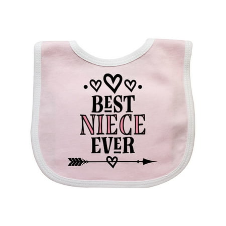Best Niece Ever Gift From Aunt Baby Bib Pink/White One
