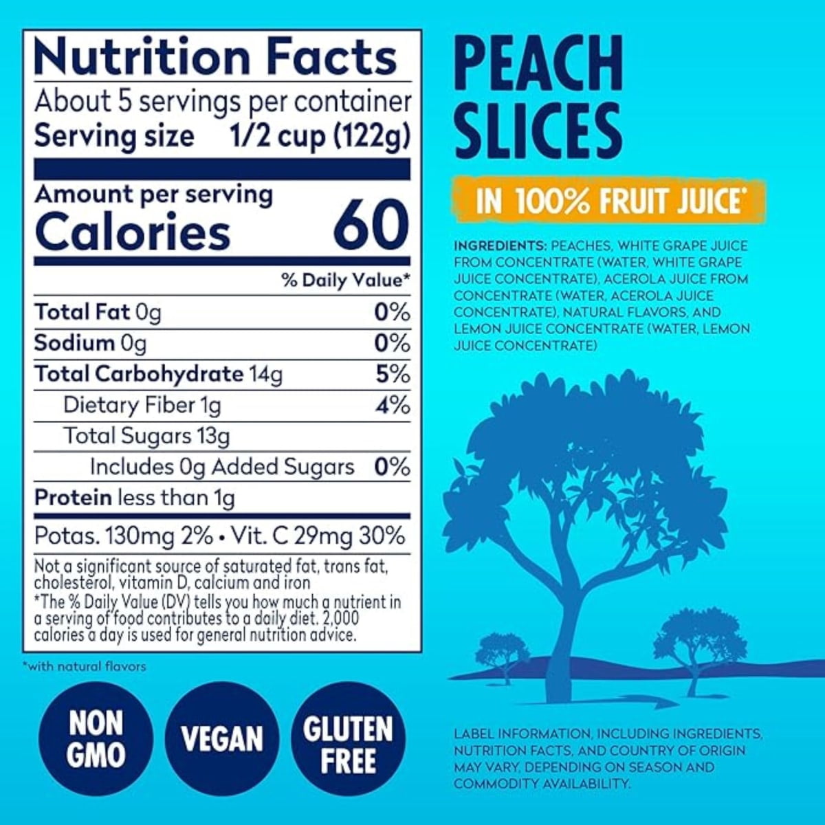 (4 pack) Dole Sliced Peaches in 100% Fruit Juice, 23.5 oz Jar