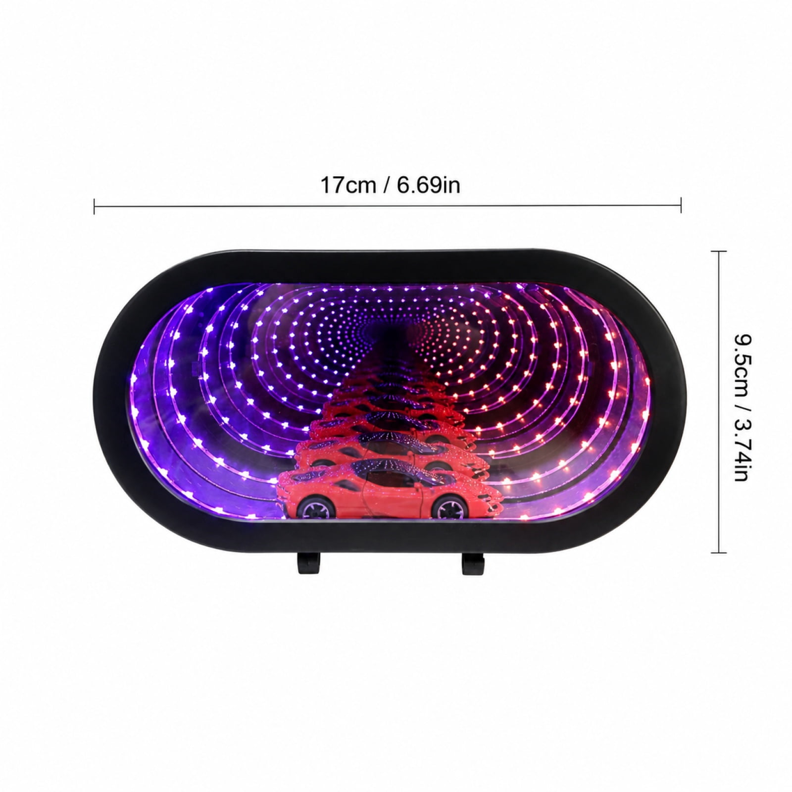 Infinity Mirror Garage Key Holder, Led Wall Mount Key Hook