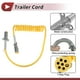thumbnail image 4 of Cables de extensión para remolque de 7 vías enrollados de Unique Bargains con enchufe macho para camiones semirremolques de 12 pies de color amarillo de aleación de zinc, 4 of 7