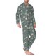 thumbnail image 2 of Fotbe Hedgehogs and Flowers Pijama de Hombre con Estampado de Manga Larga, Conjunto de 2 Piezas, Ropa de Dormir Suave y Cómoda con Bolsillos-Small, 2 of 7