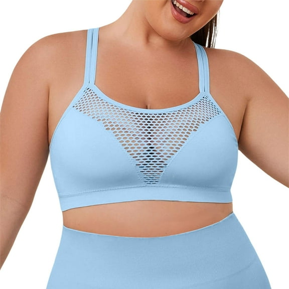 Women's Supportive Workout Sports Bras Plus Size Yoga Full Coverage Wireless Comfort Activewear for Gym Running Fitness