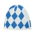 thumbnail image 1 of Gorro de pescador corto con puños de punto de lana para hombres y mujeres, gorros cálidos de invierno con diseño geométrico de diamantes y cuadros, gorro de lana, 1 of 5