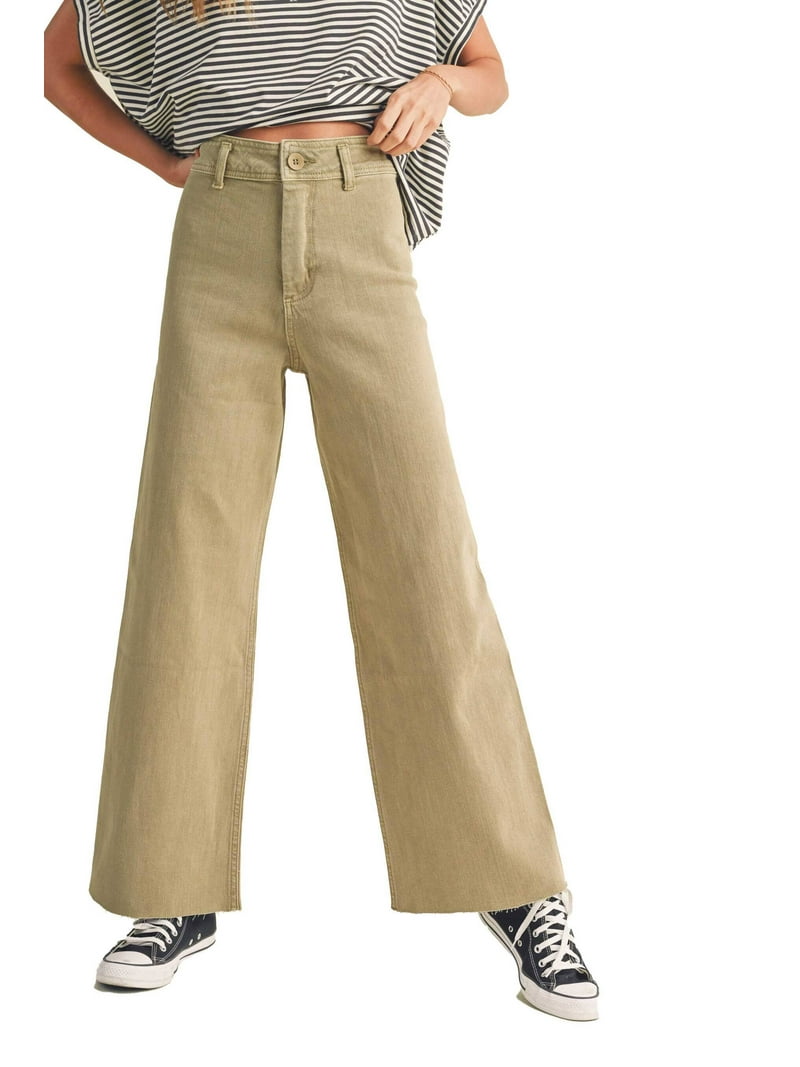 Miou Muse - Straight Wide Leg Denim Pants - MMP623 - Walmart.com