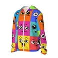 thumbnail image 2 of Kll Doodle Faces Emotions Print Men'S Women’s Upf 50+ Sun Protection Outdoor Hoodie Jacket Long Sleeve Fishing Hiking Performance Shirt- 3x-Large, 2 of 8