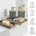 thumbnail image 3 of CERBIOR Bamboo Bathroom Accessory Set, 8 Pieces Bath Set- Practical Toilet Kit for Home Washing Room, Matte Black, 3 of 10
