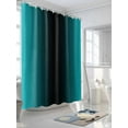thumbnail image 3 of Teal Black Ombre Shower Curtain Set, Waterproof Shower Curtains for Bathroom, Gradient Contemporary Abstract Art Washable Fabric Cloth Bath Curtain for Bathtub Decoration with Hooks 48x72 Inches, 3 of 6