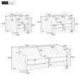 thumbnail image 2 of Miekor Furniture Modern 3-Piece Sofa Sets with Rubber Wood Legs,Velvet Upholstered Couches Sets Including Three Seat Sofa, Loveseat and Single Chair for Living Room Furniture Set,Beige 66617, 2 of 12