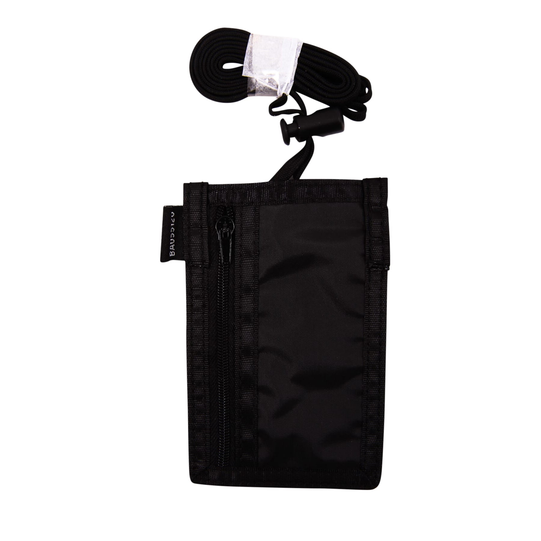 SICURIX ID Neck Pouch Badge Holder, Vertical, Adjustable Cord, 4" x 2-1/4" Insert, Black, Pack of 3