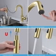 thumbnail image 5 of Kibi USA Single-Hole Pull-Down Kitchen Faucet with Sprayer and Magnetic Docking Brush Gold Brass Finish, 5 of 5