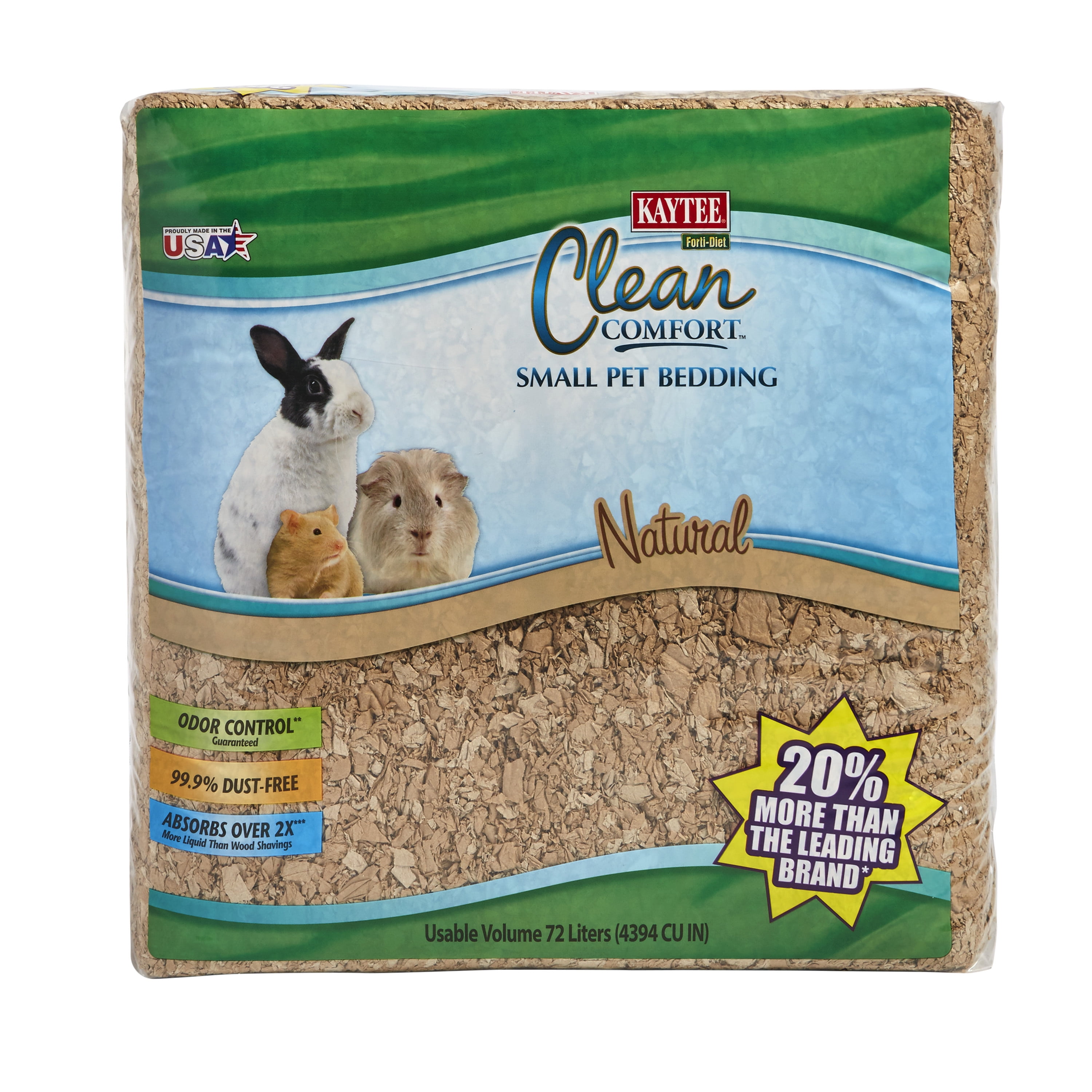 Kaytee Forti-Diet Clean Comfort Small Animal Bedding, Natural 72L