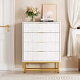 thumbnail image 3 of Qinaqin 4 Cajón Tela cm de Profundidadresser con Madera Top Pequeño Almacenamiento Chest para Clothes Ideal as Moderno Nightstand o End Mesa, 3 of 7
