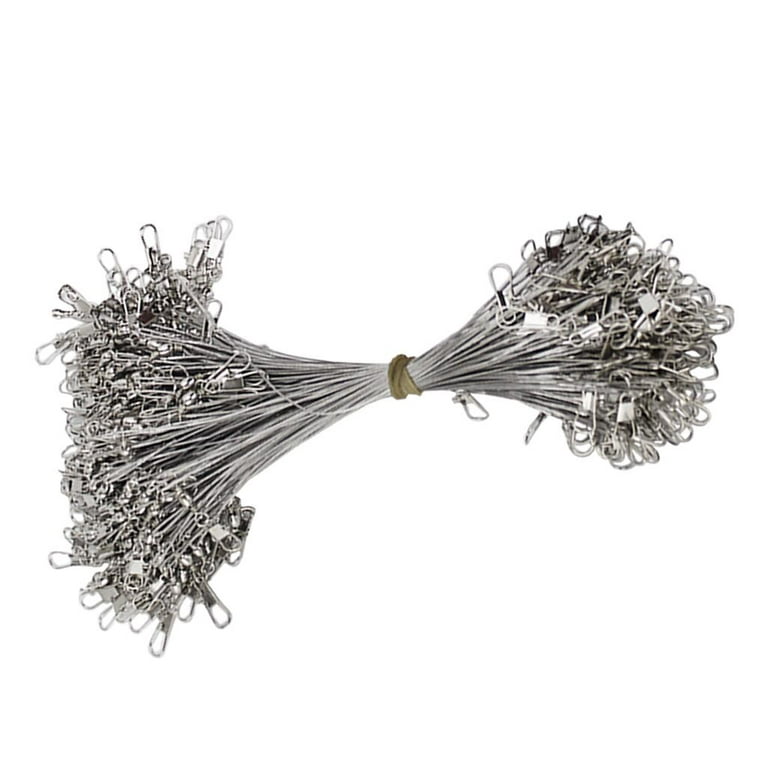 100 Pcs Stainless Steel Fishing Wire Leader Line, Heavy Duty Fishing Leader Line 100pcs White