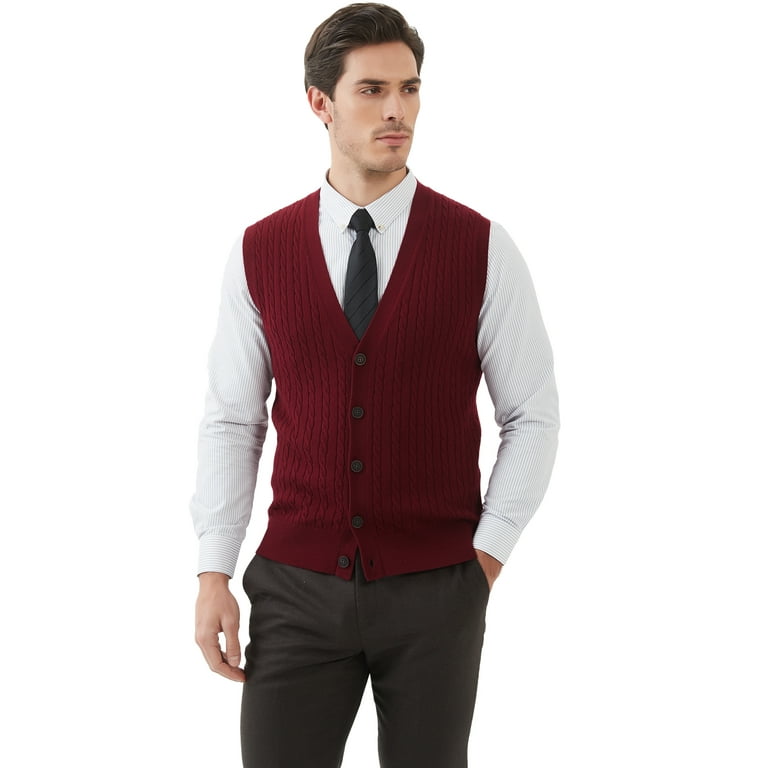 Red wool vest mens outlet