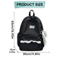 thumbnail image 3 of Black Polka Dot Backpack Bow Backpack - Coquette Back Pack with Lace Trim & Plush Charm, Kawaii Casual Daypack for Classes travel Coquette Backpack Lace Backpack, 3 of 5