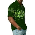 thumbnail image 4 of Men's St. Patrick's Day Shamrock Polo Shirt Short Sleeve Half Zip Casual Top, 4 of 9