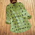 thumbnail image 2 of CHOK Hauts pour Femmes Liquidation Mode Été Décontractée Ample Lin Manches Longues Col Rond Blouse en Liquidation, 2 of 4