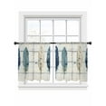 thumbnail image 6 of Blue Beige Feathers Sheer Curtains for Living Room Bedroom Boho Watercolor Vintage Wood Grain Sheer Curtains 45 Inch Long 2 Panels Set Light Filtering Curtain Window Treatments Drapes for Dining Room, 6 of 6